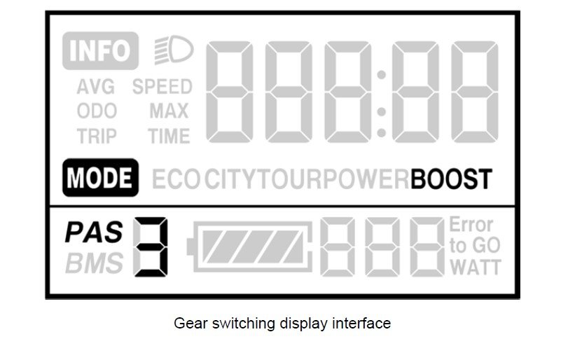 KM5S-R eBike LCD Display PAS level