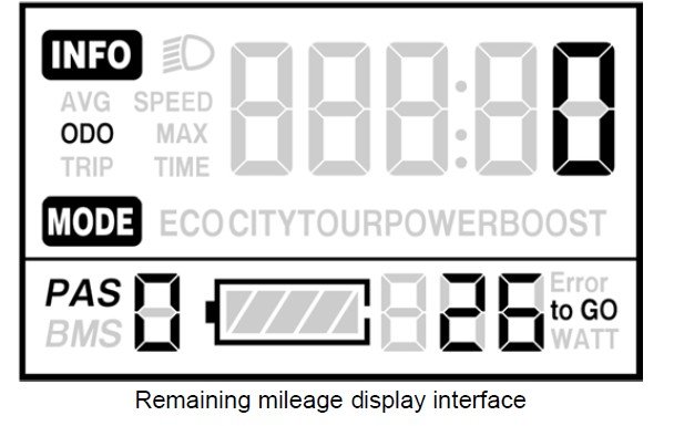 KM5S-R eBike LCD Display setting for remaining mileage